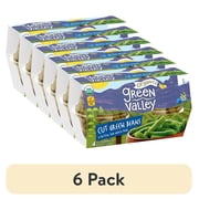 (6 pack) Green Valley Organic Cut Green Beans, 4 oz, 4 Cups