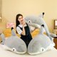thumbnail image 2 of Juguete de peluche de gato tiburón de 130cm, regalo de aniversario de cumpleaños, almohada suave para dormir, almohada para siesta de oficina, cojín con relleno de animales, comodidad para el hogarzha, 2 of 4