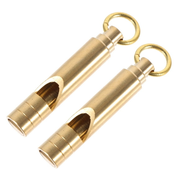 Vintage Brass Whistle Survival Waterproof Loud Whistles Emergency Portable 2 Pcs