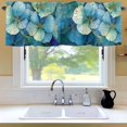 thumbnail image 6 of Luxury Flowers Window Valance for Kitchen, Gorgeous Teal Blue Floral Natural Rod Pocket Short Curtain for Small Windows, Light Filtering Decorative Valance, 42 x 18 Inch, 1 Panel, 6 of 9
