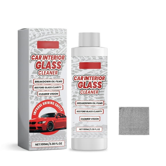 Ensemble de Nettoyant pour Vitres de Voiture avec Détachant Doux et Dégraissant, Protection Antibuée et Contenu Net de 100 ml pour l'Entretien des Fenêtres de Véhicule 4.0 Po X 2.0 Po X 1.0 Po 0.5 Lb