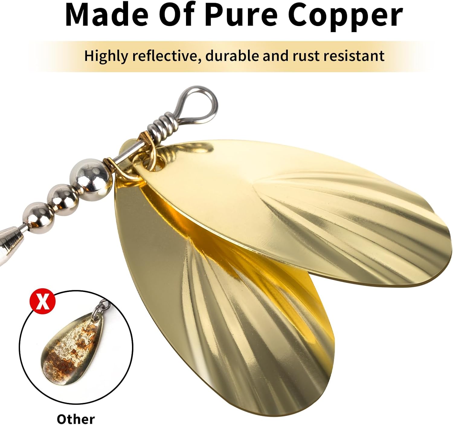 QualyQualy Fishing Spinner Bait 3pcs, Musky Bucktail Spinnerbait with Double Blades for Pike, Bass, and Trout,Multiple Color Fishing Lures for Freshwater Saltwater