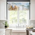 thumbnail image 2 of Christmas Coastal Kitchen Curtains and Valances Set, Rod Pocket Curtains Tier Farmhouse Window Curtains 24 Inch Length, Beach Ocean Starfish Conch Seashells 3 Piece Kitchen Curtains Set, 2 of 6