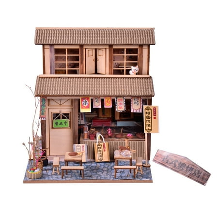 

HOMEMAXS 1 Set Diy Retro Barbecue Shop Puzzle Kit Diy Wooden House Assemble Toy Kit