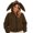 Brown, variant on Bunny Ear Hood Cropped Jacket For Women, Full Zip-Up Long Sleeve Crop Hoodies, Teen Fall Fleece Casual Cute Fashion Coat S-XXL