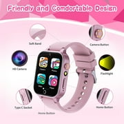 Kids Smart Watch Girls Boys,Smart Watch for Kids Games Watch with 26 Games Music Player HD Camera Pedometer Alarm Video Flashlight Birthday Gifts for Kids 3-12 Years Old(Pink)