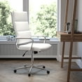 thumbnail image 2 of Flash Furniture Hansel High Back White LeatherSoft Contemporary Panel Executive Swivel Office Chair, 2 of 15
