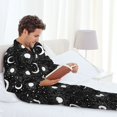 thumbnail image 6 of Naloa Crescent and Stars Men’s Pajamas Set - Long Sleeve Button Down Sleep Shirt and Pajama Bottoms Sleepwear Set-Medium, 6 of 7