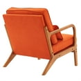 thumbnail image 6 of Accent Chair, Mid-Century Modern Chair with Pillow, Upholstered Lounge Arm Chair with Solid Wood Frame & Soft Cushion for Living Room, Bedroom, Balcony, Orange, 6 of 7