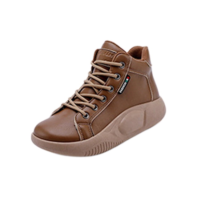 Chaussures Décontractées pour Femmes Espadrilles Athlétiques Bottillons à la Cheville Antidérapants Respirants Chaussures à Lacets pour Course Randonnée Automne Printemps Extérieur Dames Filles 37Yards Brun