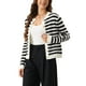 thumbnail image 4 of SWEATER DE PUNTO A RAYAS PARA MUJER INSPIRADO CHIC, CON BOTONES, MANGA LARGA, CÁRDIGAN CASUAL, BLANCO Y NEGRO, 4 of 5