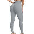 thumbnail image 3 of YUEHUA Women's High Waist Ribbed Textured Yoga Leggings, Tummy Control Butt Lifting Compression Pants, Stretchy Workout Tights for Gym & Jogging, 3 of 9