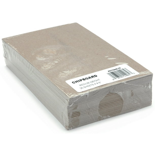 Medium Weight Chipboard Sheets, 4" x 6", 25pk, Natural