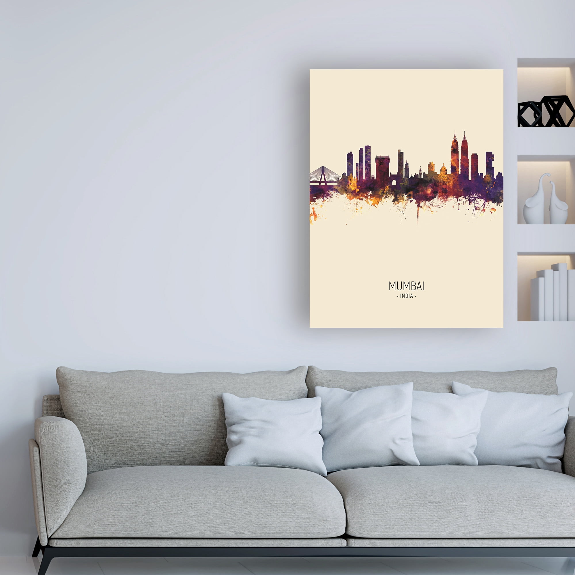 Trademark Fine Art 'Mumbai Skyline India Bombay Portrait III' Canvas Art by Michael Tompsett