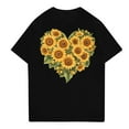 thumbnail image 2 of NAMTYQX Womens Graphic T Shirts Short Sleeve Round Neck Lightweight Oversized Gemustert Casual Cool Patterns Loose Womens Casual Tops Black Size L, 2 of 4