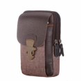 thumbnail image 4 of 2019 Nuevo Bolso para 6 Pulgadas para Hombre Bolso Cintura Cuero Pu Con Doble Monedero (sin Etiqueta Colgante) (café), 4 of 9