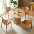 thumbnail image 2 of Kevinplus Round Dining Table Modern Wood Kitchen Table 47.24" Circular Tabletop for Leisure Coffee Table OAK., 2 of 8
