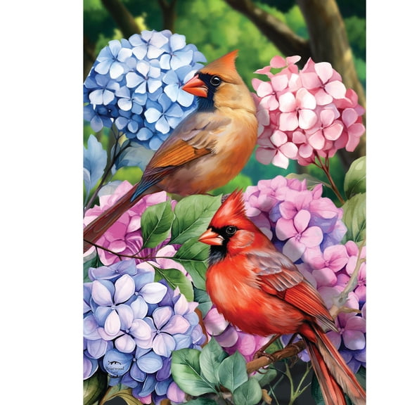 Briarwood Lane Spring House Flag 40x28 For Outdoor Perched Cardinals For Spring House Flag