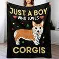 thumbnail image 2 of Just A Boy Who Love Corgis Blanket Cute Corgis Decor Dog Throw Blanket Gifts for Girls Boys Dog Lover Super Warm Soft Plush Fleece Flannel Blanket Couch Bedding Blanket for Kids Adult Women 40"x50", 2 of 6