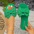 thumbnail image 2 of Alkepwun House Slippers Women's Summer Solid Color Bow Flat Casual Non-Slip Sandals Lightweight Comfort Versatile Slip On Open Toe Outdoor Shoes, 2 of 8