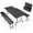 Black, variant on Matladin Folding Table Picnic Table Set, 6 ft Camping Table with 2 Benches, Outdoor Portable Folding Furniture for Party, Camping, Picnic, White