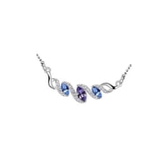 KATGI Fashion Twisted Austrian Tanzanite Crystal Pendant Necklace