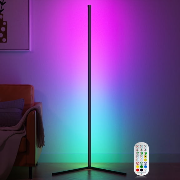 DAYBETTER Led Corner Floor Lamp, Smart RGB Floor Lamp with APP&Remote, 16 Million Colors Changing, Music sync, Modern Corner led Light for Bedroom Living Room and Gaming Room, Timing&Schedule