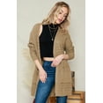 thumbnail image 4 of SHEWIN Womens Cardigans Open Front Oversized Cardigan Sweaters Long Sleeve Chunky Cable Knit Fall Outwear Coat with Pockets Khaki, 4 of 7