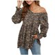thumbnail image 1 of Camisas Para Mujer Casual Moda Manga Larga Cuello en V Estampado Puff Manga Larga Túnica Top Odeerbi ODB126175, 1 of 7