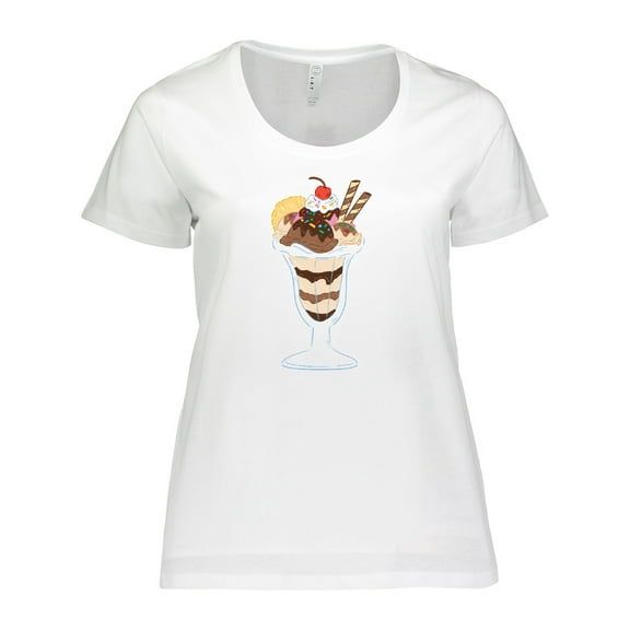 Inktastic Ice Cream Sundae Women's Plus Size T-Shirt