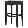 thumbnail image 5 of Westin Outdoor Yazan 29" Upholstered Counter Stool with Nail Head Trim (Set of 2), Black/Leather, 5 of 5