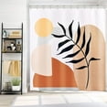 thumbnail image 6 of Boho Shower Curtain Orange, Modern Abstract Shower Curtain Coral Peach Fabric Shower Curtain Set with 12 Hooks, Unique Funny Sun Bath Curtain Minimalistic Home Bathroom Decoration, 72W x 72L, 6 of 6