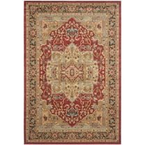 SAFAVIEH Mahal Trecia Oriental Area Rug, Natural/Navy, 5'1" x 7'7"