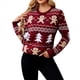 thumbnail image 1 of Suéteres Navideños Feos para Mujer, Lindos, Peludos y Divertidos, Suéter de Punto para Fiestas de Invierno y Fiestas Navideñas Vino Tinto XXL, 1 of 10