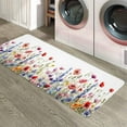thumbnail image 6 of Kitchen Rugs and Mats,Watercolor Floral Pastoral Plant 2 Piece Anti Fatigue Area Runner Rug Set Comfort Standing Floor Mat,Colorful Flowers Leaves White Non Slip Absorbent Doormats for Laundry, 6 of 6