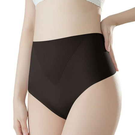 Chuancc Womens Underwear Women S Crotch High Waist Belly Retraction Thong Women S Fun Ice Silk Pants Womens Underwear Seamless Womens Briefs Underwear Clearance Black Xl
