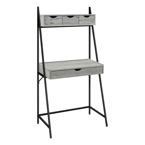 Monarch Specialties Bureau, Bureau À Domicile, Ordinateur Portable, Penché, Tiroirs De Rangement, 32"l, Travail, Métal, Stratifié, Gris, Noir, Contemporain, Moderne