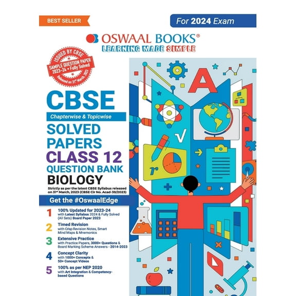 Oswaal CBSE Class 12 Biology Question Bank 2023-24 Book, (Paperback)