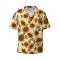 thumbnail image 5 of Daiia Autumn Sunflowers Men's Linen Shirts Short Sleeve Casual Shirts Button Down Shirt for Men Beach Summer Wedding Shirt-X-Large, 5 of 6