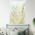 thumbnail image 4 of Daffodil Tapestry, Botanical Blooming Spring Field Gardening Theme with Color Splatters, Wall Hanging for Bedroom Living Room Dorm Decor, 60W X 80L Inches, Yellow Orange Pale Blue, by Ambesonne, 4 of 5