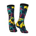 thumbnail image 3 of Goofa Colorful Sharks Printed Men's Crew Socks, Soft Durable Breathable Moisture-Wicking with Odor Control Cotton socks, 3 of 9