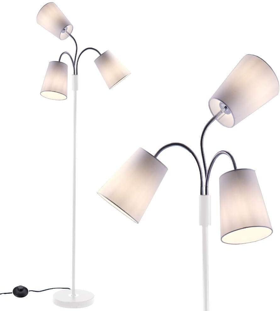 Medusa Adjustable Multi Light Standing Floor Lamp. Uses Standard Bulbs E26 Modern 5-Light Floor Lamp with White Frosted Acrylic Shades Black Finish 