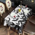 thumbnail image 2 of Halloween Bat Swarm Pattern Rectangle Tablecloth 60"x120",Waterproof Polyester Rectangle Table Cloth, Wipeable Spillproof Polyester Tablecloth for Dining, Camping, Indoor and Outdoor, 2 of 6