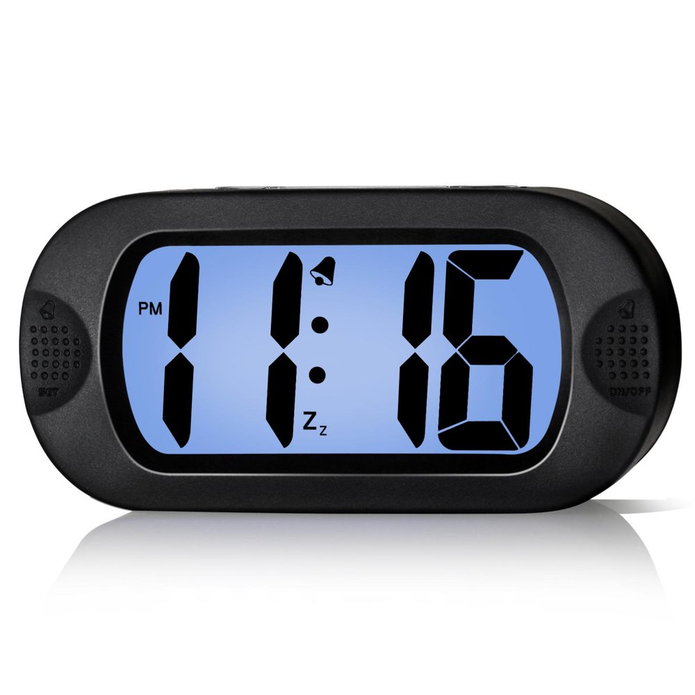 LCD Digital Alarm Clock with Snooze Function and Backlight, Large