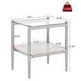 thumbnail image 3 of Tcbosik 2 Pack Side Tables, 2-Tier Modern End Table with Glass Top and Metal Legs, Small Accent Table with Open Shelf for Living Room, Bedroom, Clear & Brown & Black, 3 of 8