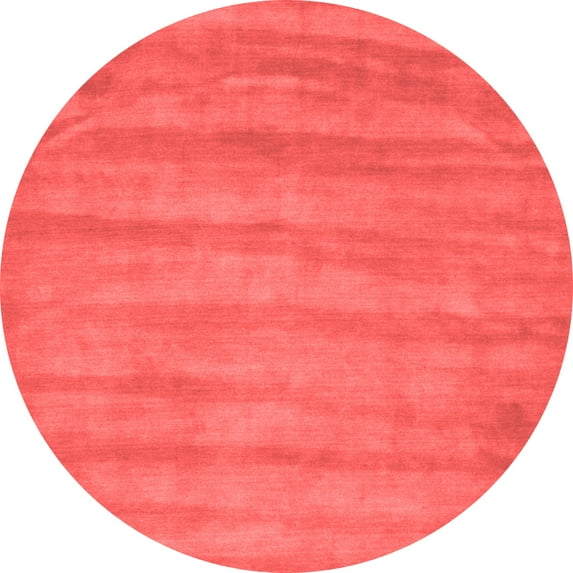 Ahgly Company Indoor Round Abstract Red Contemporary Area Rugs, 6' Round