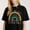 Black-3, variant on Western Style Boot and Floral Graphic for Third Graders Funny Country Inspired Casual Tee print T Shirt