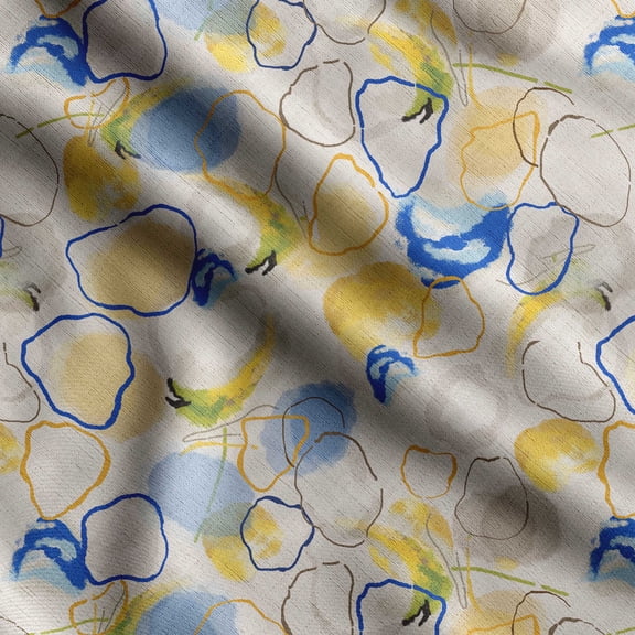 Soimoi Abstract Printed,Cuddle Cotton Poplin Fabric, Sewing Fabric by The Yard 56 Inch Wide,Decorative Plush Soft Fabric, Baby Garments, Toys and Blankets, Yellow