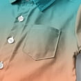 thumbnail image 6 of Bovxnpu Kids Summer Tops, Toddler Boys' Button Down Shirt, Toddler Kids Boys Girl Fashion Cute Gradient Print Short Sleeves Casual School Uniform Top Shirt 3 Years, 6 of 8