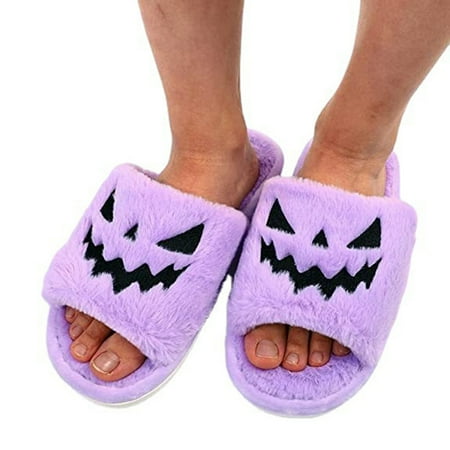 

Halloween Pumpkin Plush Slippers Comfortable Couples Shoes Slippers for Autumn Spring Winter Household